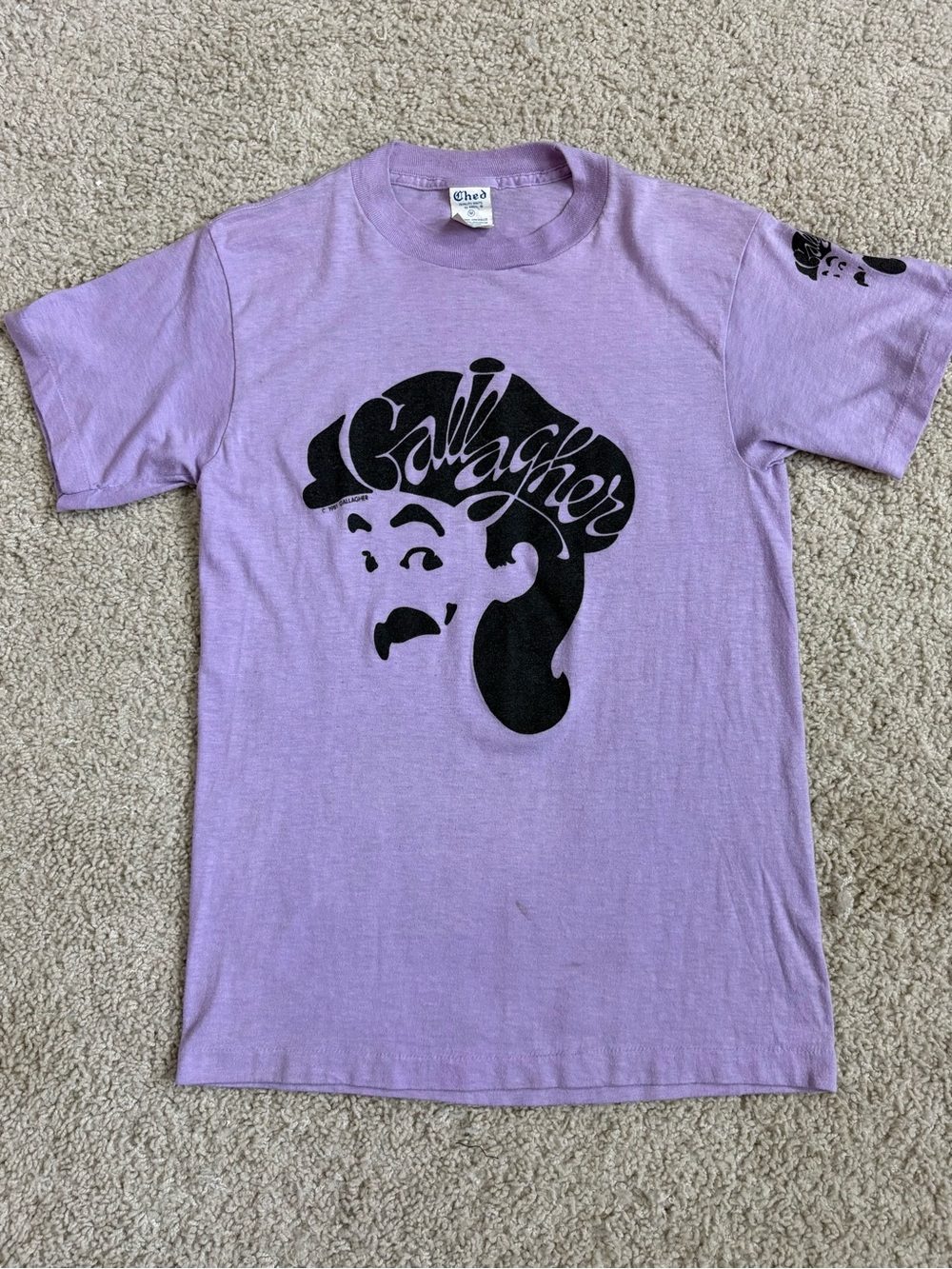 Vintage 1981 GALLAGHER Violet SINGLE STITCH Cotton/Polyester T-SHIRT